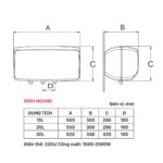 Bình nóng lạnh PICENZA N20EW 20L ngang - Ảnh 2