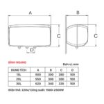 Bình nóng lạnh PICENZA N20EW PLUS 20L ngang - Ảnh 2