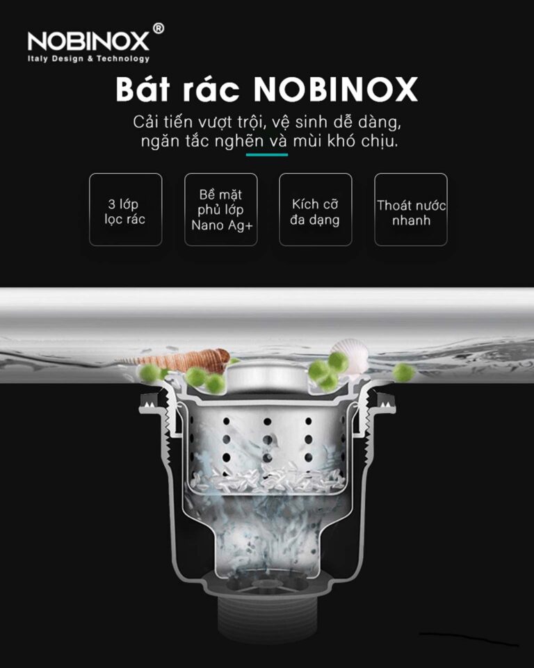 Chậu rửa bát inox NOBINOX LIKEN NL700 - Ảnh 11