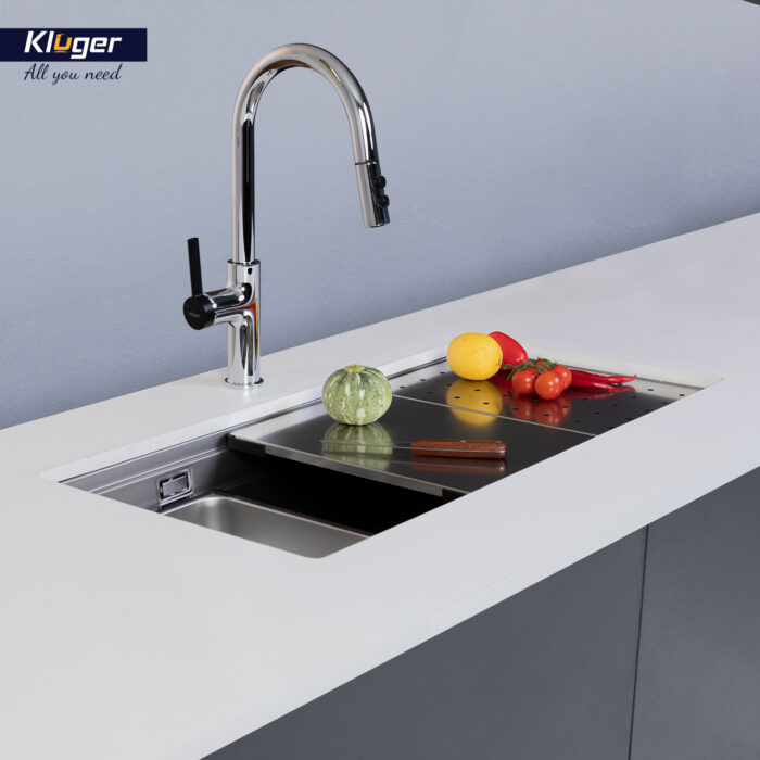 Chậu rửa bát inox KLUGER KG8644FS Plus dòng K600 - Ảnh 4