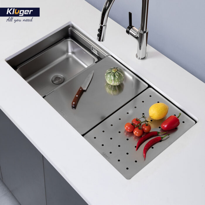 Chậu rửa bát inox KLUGER KG8644FS Plus dòng K600 - Ảnh 6