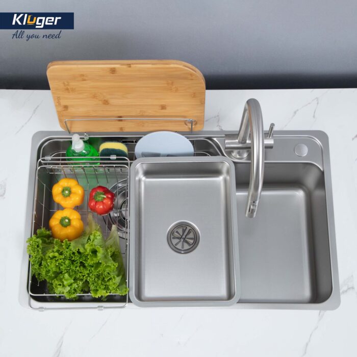 Chậu rửa bát inox KLUGER KH8048FS Plus dòng HARU - Ảnh 5