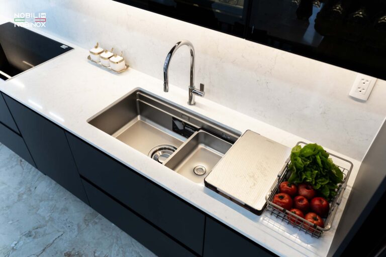 Chậu rửa bát inox NOBINOX LIRA NJ562D - Ảnh 5