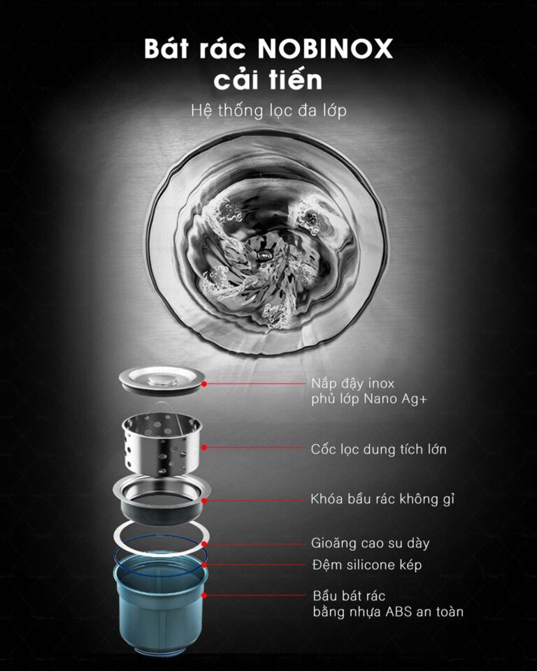 Chậu rửa bát inox NOBINOX LIKEN NL749 - Ảnh 13