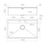 Chậu rửa bát inox NOBINOX ARTINOX NEWGO NA830 00008ALGI81 - Ảnh 2