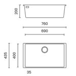 Chậu rửa bát đá NOBINOX TASCA MITO NT760W MI76UW - Ảnh 2