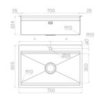 Chậu rửa bát inox NOBINOX ARTINOX TITANIUM NA805T 00008ALPBRI70 - Ảnh 2