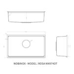 Chậu rửa bát inox NOBINOX ROSA NN974DT - Ảnh 2
