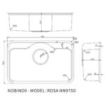 Chậu rửa bát inox NOBINOX ROSA NN975D - Ảnh 2