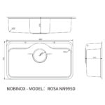 Chậu rửa bát inox NOBINOX ROSA NN995D - Ảnh 2
