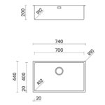 Chậu rửa bát inox NOBINOX TASCA CANOVA NT600B BA7000X - Ảnh 2