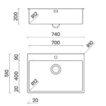 Chậu rửa bát inox NOBINOX TASCA PURA NT675T AA7000I - Ảnh 2