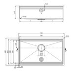Chậu rửa bát inox NOBINOX TASCA STEP NT651T SA7000B - Ảnh 2