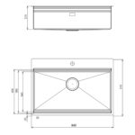 Chậu rửa bát inox NOBINOX TASCA STEP NT685T SA8000B - Ảnh 2