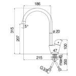 Vòi rửa bát NOBINOX BLUES NB188 BS101113CR - Ảnh 2