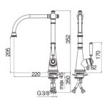 Vòi rửa bát NOBINOX CHARLIE NB254 CH75513CR - Ảnh 2