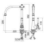 Vòi rửa bát NOBINOX CHARLIE NB255C CH75513RA - Ảnh 2