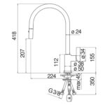 Vòi rửa bát NOBINOX FLAG NB205 FL961337CR - Ảnh 2
