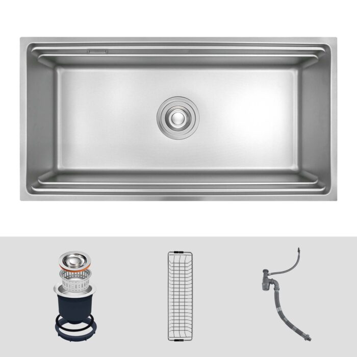 Chậu rửa bát inox KLUGER KG8644FS Basic dòng K600 - Ảnh 2