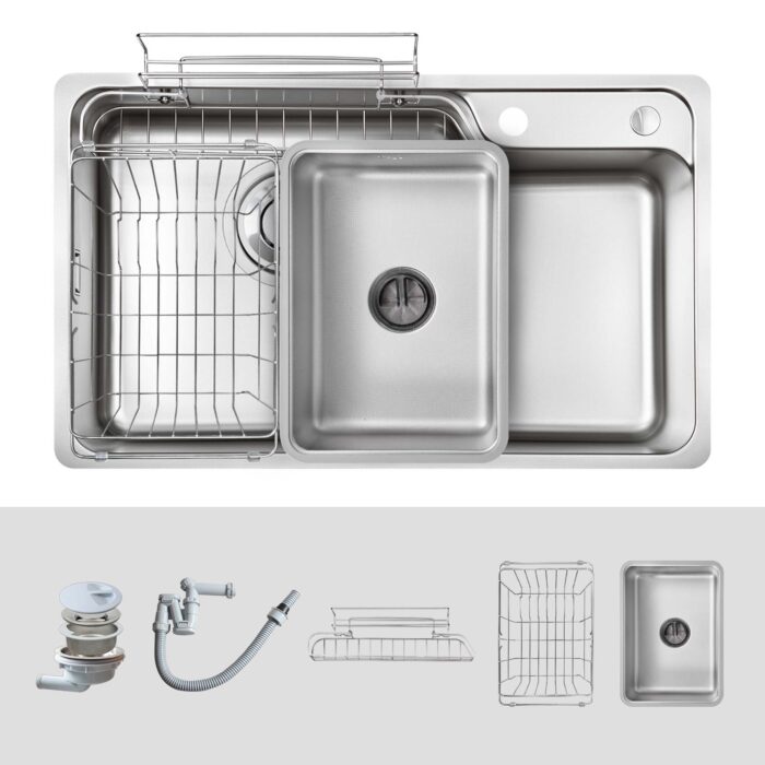 Chậu rửa bát inox KLUGER KH8048SL Plus dòng HARU - Ảnh 2