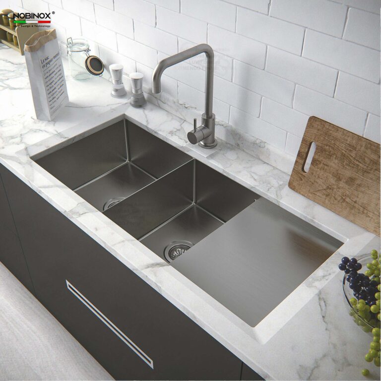 Chậu rửa bát inox NOBINOX LIKEN NL748 - Ảnh 4