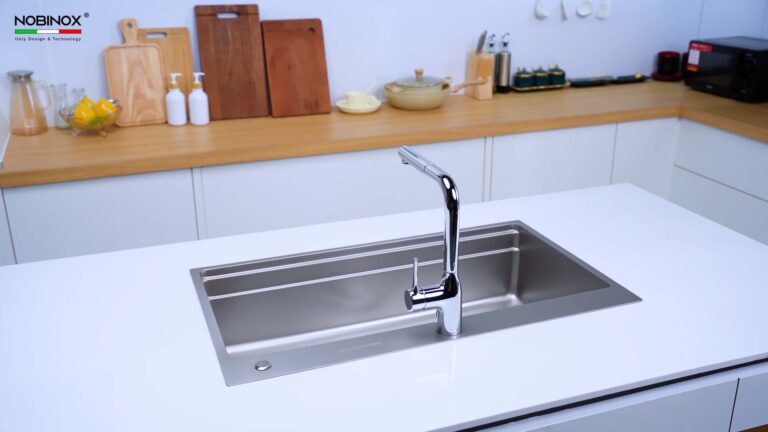 Chậu rửa bát inox NOBINOX LIRA NJ564D - Ảnh 4