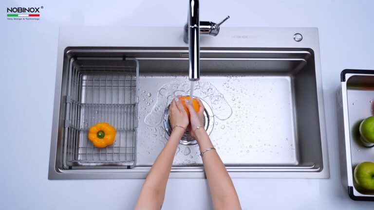 Chậu rửa bát inox NOBINOX LIRA NJ564D - Ảnh 9