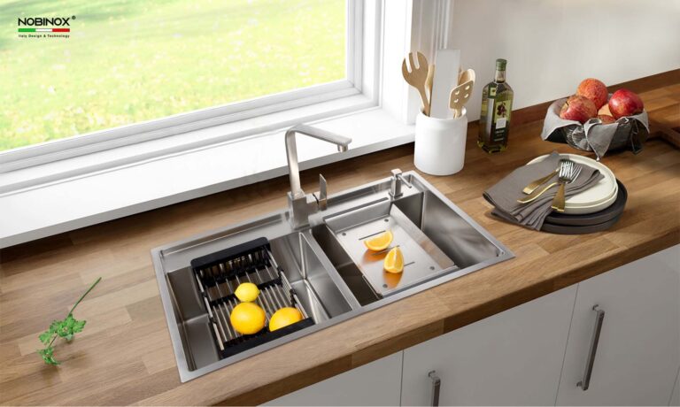 Chậu rửa bát inox NOBINOX LUMIA NJ508D - Ảnh 5