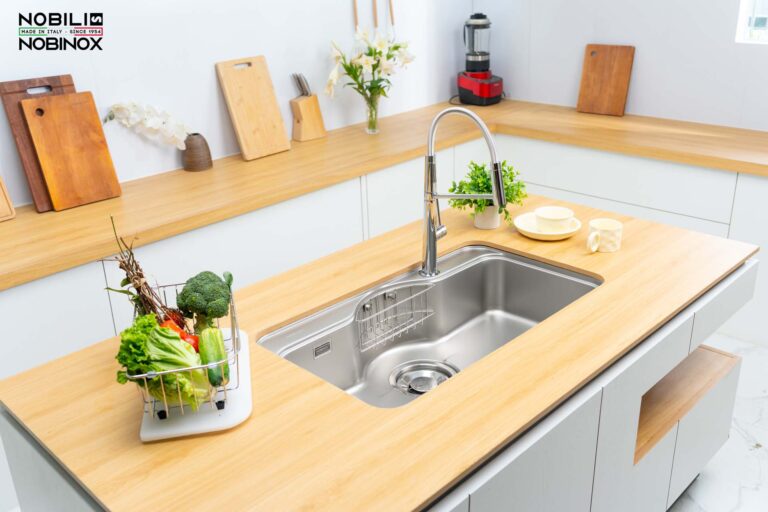 Chậu rửa bát inox NOBINOX ROSA NN995D - Ảnh 4