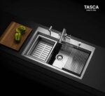 Chậu rửa bát inox NOBINOX TASCA STEP NT685T SA8000B - Ảnh 4