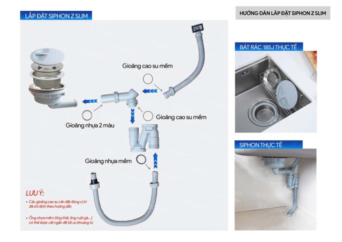 Xi phông chậu rửa bát KLUGER Z SLIM - Ảnh 3