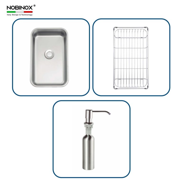 Chậu rửa bát inox NOBINOX LUMIA NJ557 - Ảnh 3