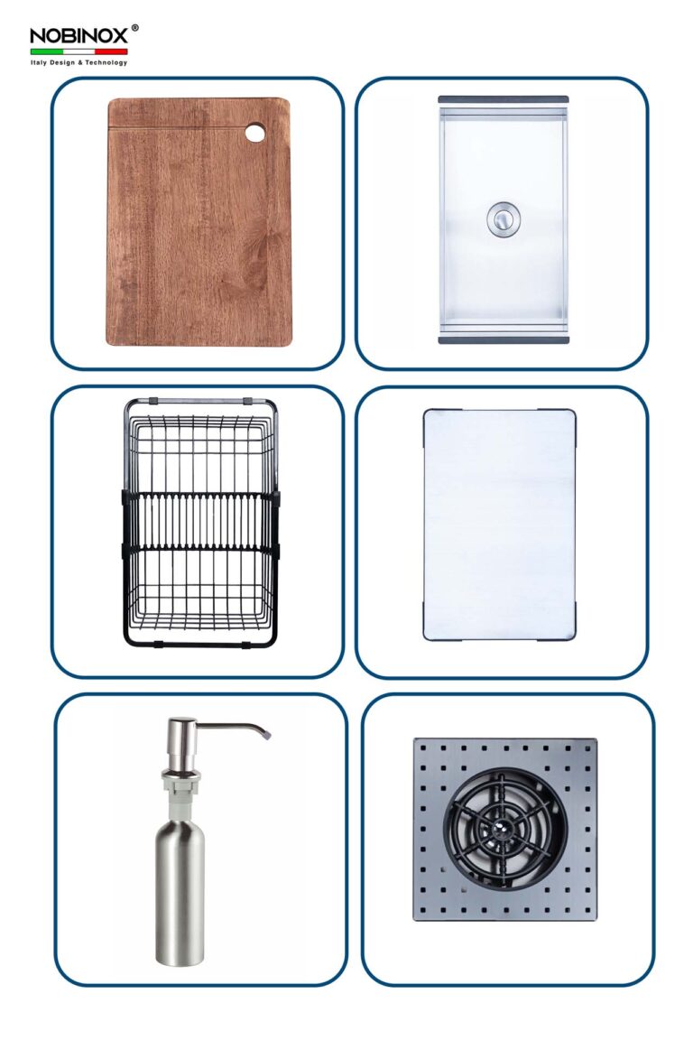 Chậu rửa bát inox NOBINOX RAZIA NJ577 - Ảnh 3