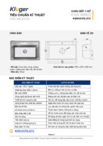 Chậu rửa bát inox KLUGER KW8101FS dòng K100 - Ảnh 3