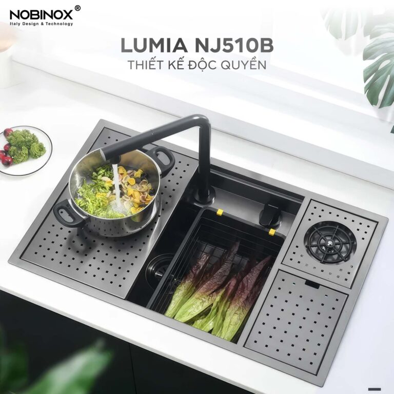Chậu rửa bát inox NOBINOX LUMIA NJ510B - Ảnh 4