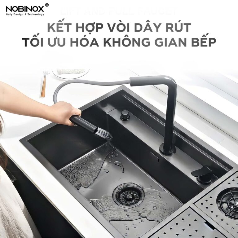Chậu rửa bát inox NOBINOX LUMIA NJ510B - Ảnh 6