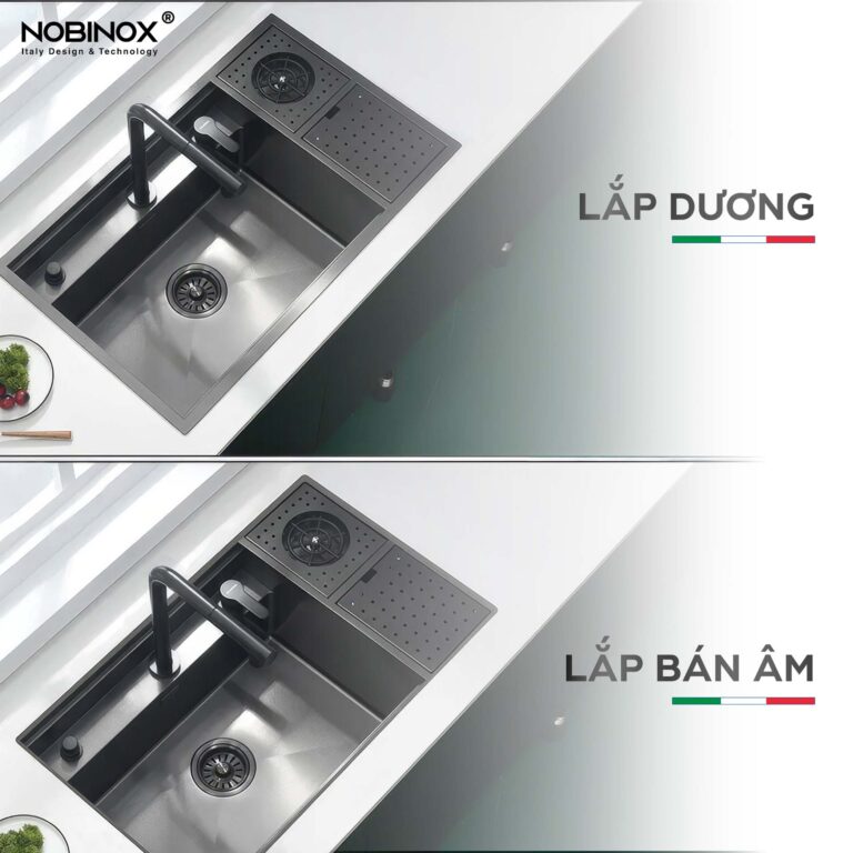 Chậu rửa bát inox NOBINOX LUMIA NJ510B - Ảnh 7