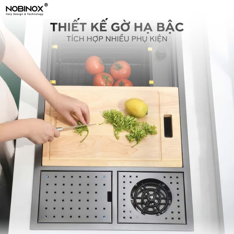 Chậu rửa bát inox NOBINOX LUMIA NJ511B - Ảnh 4