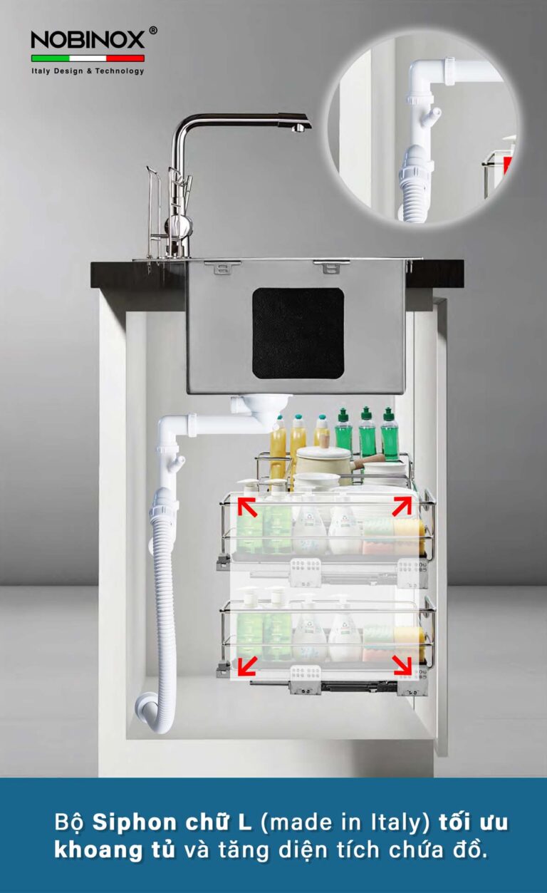 Chậu rửa bát inox NOBINOX PURA NT622U - Ảnh 6