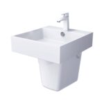 Chậu lavabo treo tường CAESAR LF5261 PF2463 chân lửng