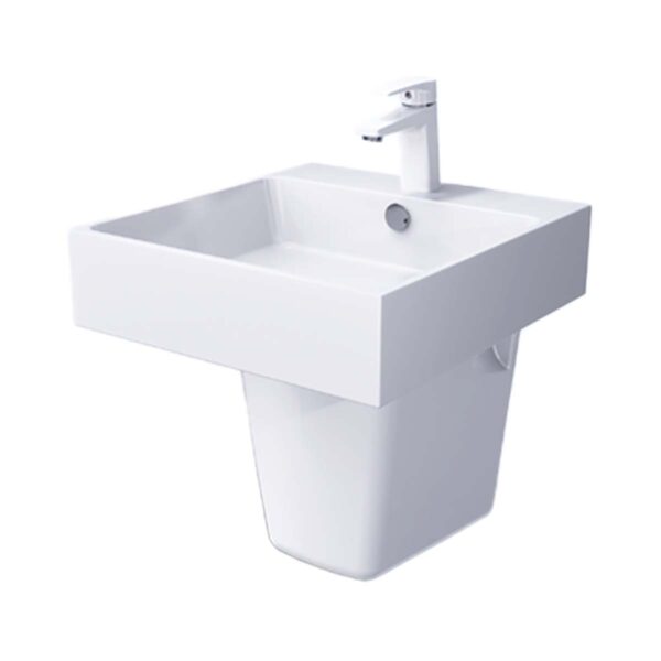 Chậu lavabo treo tường CAESAR LF5261 PF2463 chân lửng