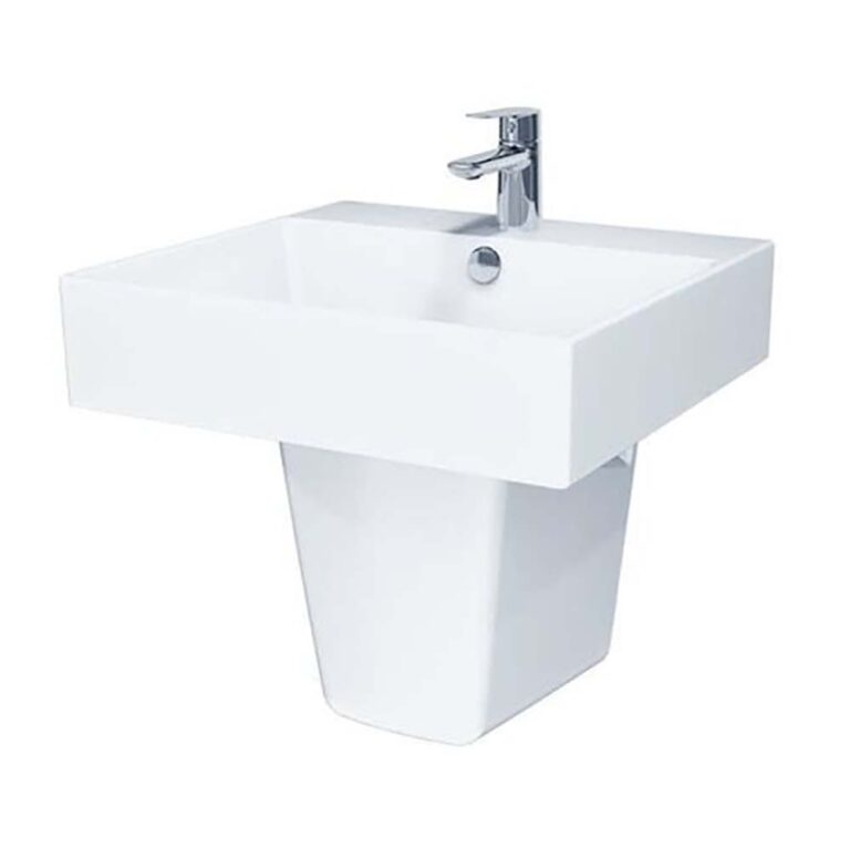 Chậu lavabo treo tường CAESAR LF5263 PF2463 chân lửng
