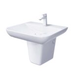 Chậu lavabo treo tường CAESAR LF5370 PF2463 chân lửng