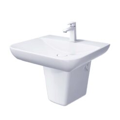 Chậu lavabo treo tường CAESAR LF5370 PF2463 chân lửng