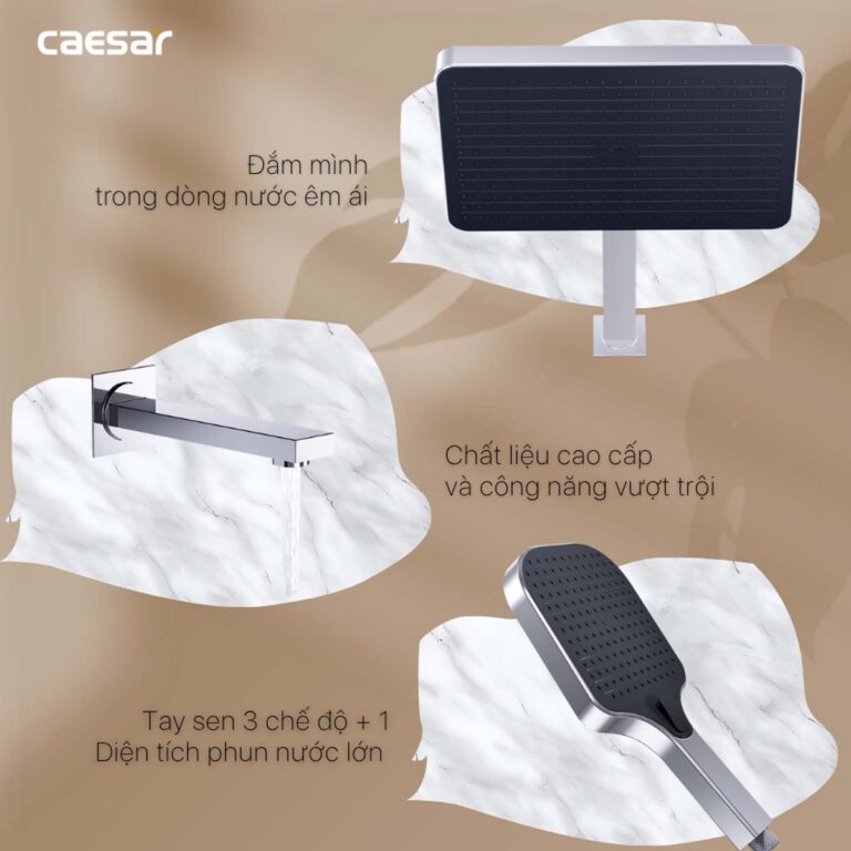 Vòi sen âm tường CAESAR BS659 nóng lạnh - Ảnh 3