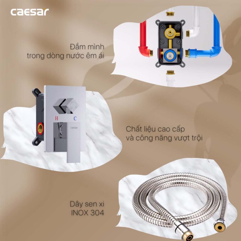 Vòi sen âm tường CAESAR BS659 nóng lạnh - Ảnh 4