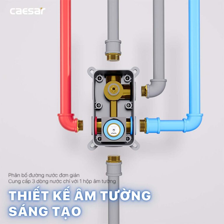 Vòi sen âm tường CAESAR BS659 nóng lạnh - Ảnh 5