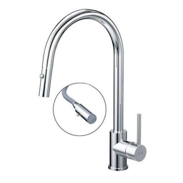 Vòi rửa bát CAESAR K079C lạnh rút dây