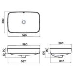 Chậu lavabo đặt bàn CAESAR L5262 - Ảnh 2