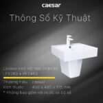 Chậu lavabo treo tường CAESAR LF5263 PF2463 chân lửng - Ảnh 2
